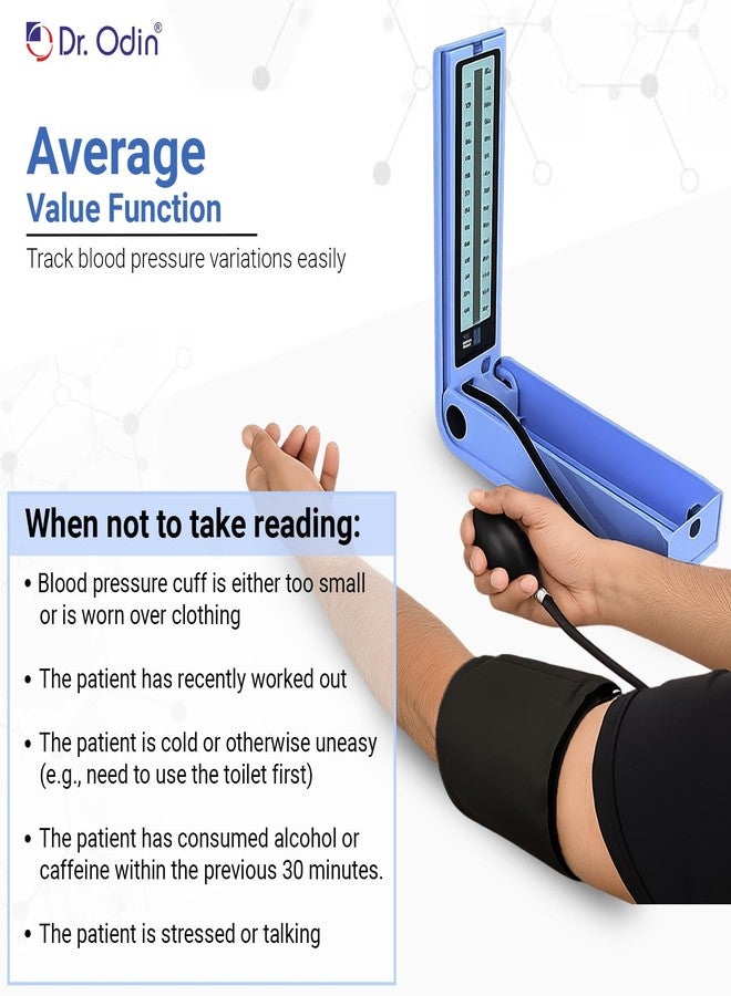 Dr.Odin Dr. Odin OLS103 LCD Sphygmomanometer Manual Blood Pressure Monitor with Large Digital Display, Latex-Free Cuff, Accurate Readings, for Clinic & Home Use - Image 3