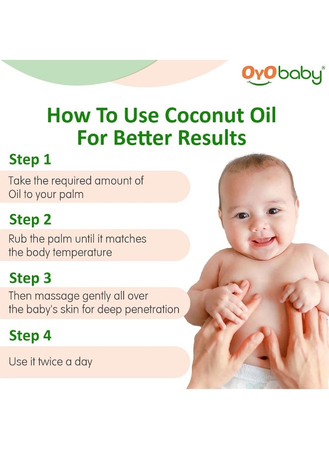 OYO BABY 100% Natural Oil for New Born | Wood Pressed Coconut Oil - Massage, Skin & Hair Oil - 100ml - Image 5