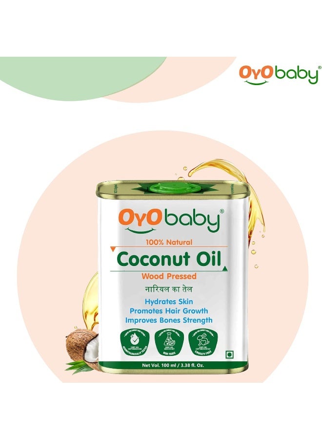 OYO BABY 100% Natural Oil for New Born | Wood Pressed Coconut Oil - Massage, Skin & Hair Oil - 100ml - Image 2