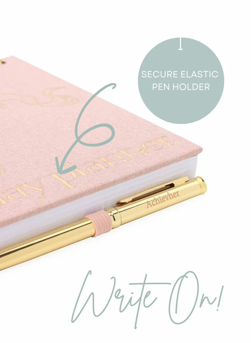 Prickly Pear Pink Notebook Gold Detailing Spiral Rose