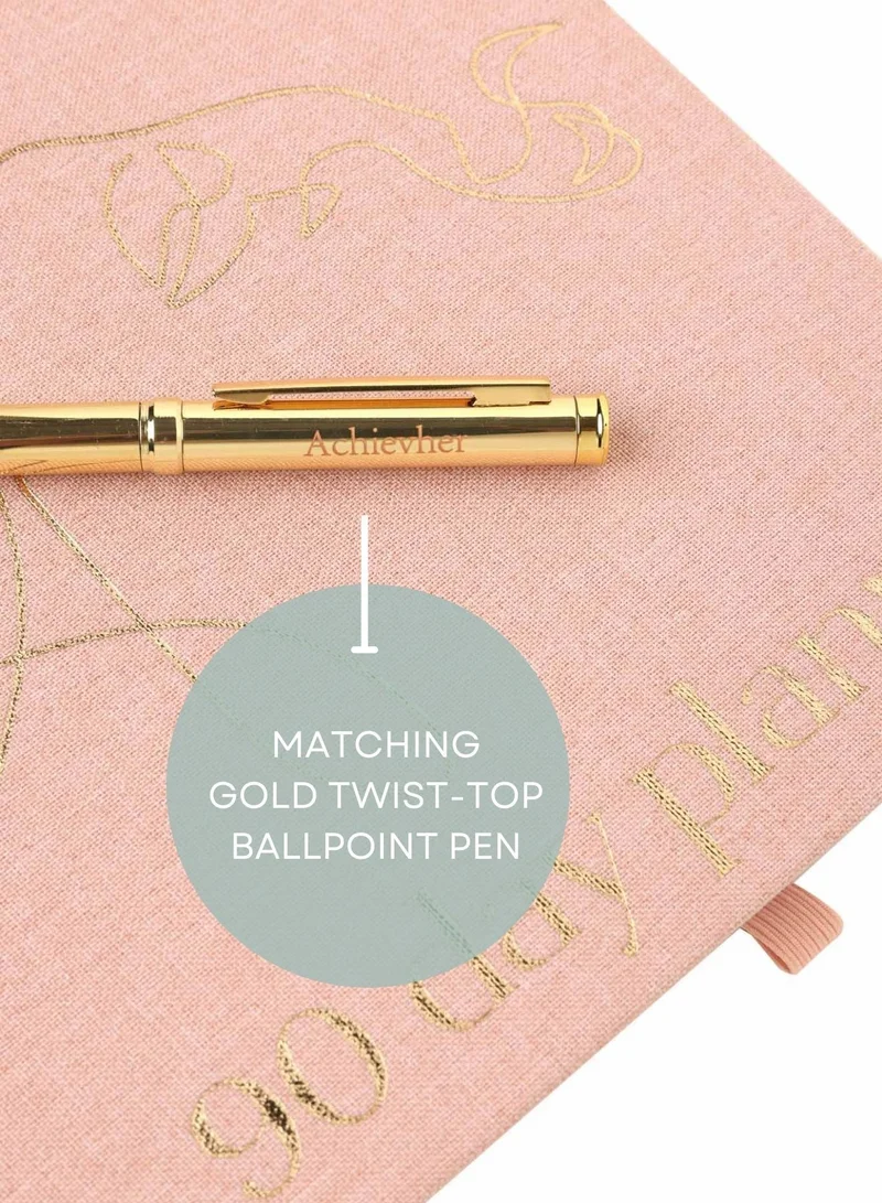 Prickly Pear Pink Notebook Gold Detailing Spiral Rose
