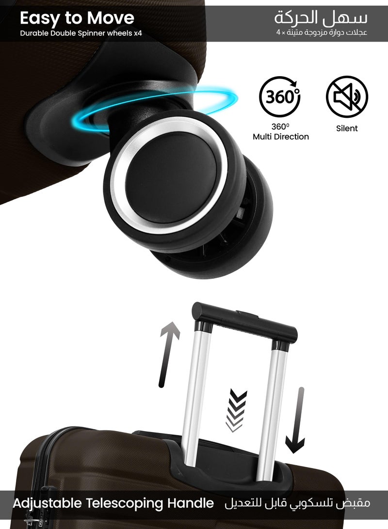 PARAJOHN Beta large Size Lightweigh ABS Hardside Spinner Luggage Trolley -28 Inch | Carrying 30KG 4-Wheel Hardshell Suitcase-Brown - Image 3