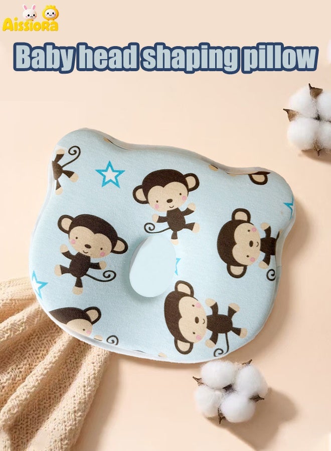 Aissiora Baby neck support pillow Baby's head shaping pillow Memory foam pillow core Prevention and correction of eccentricity Baby pillows Suitable for newborns - Image 1