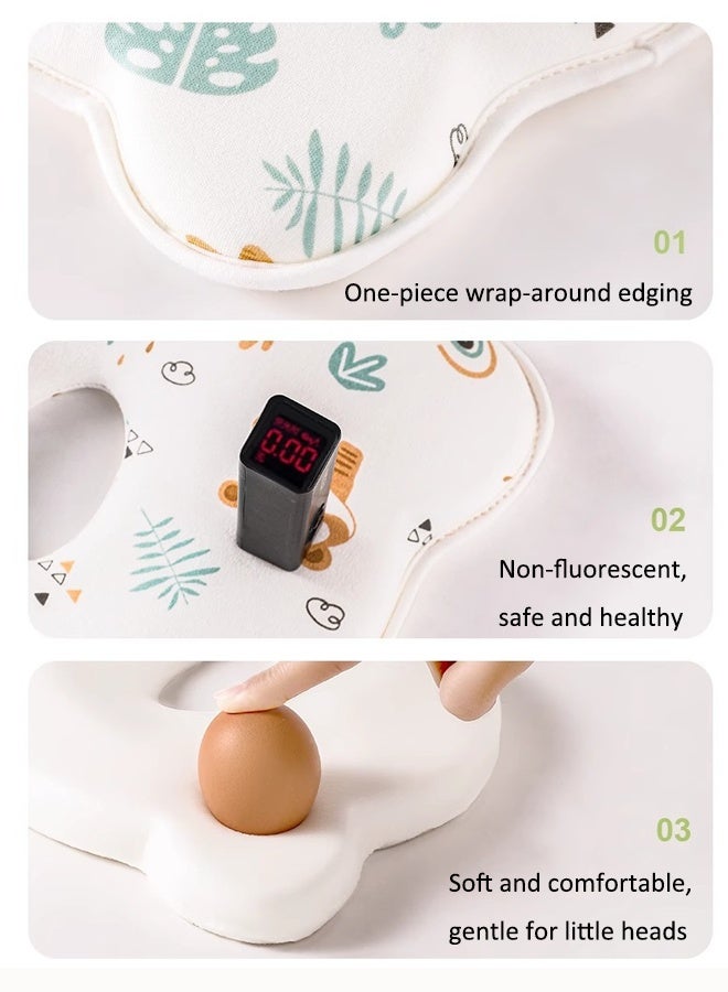 Aissiora Baby neck support pillow Baby's head shaping pillow Memory foam pillow core Prevention and correction of eccentricity Baby pillows Suitable for newborns - Image 4