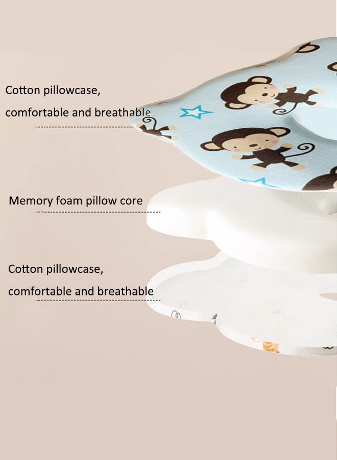 Aissiora Baby neck support pillow Baby's head shaping pillow Memory foam pillow core Prevention and correction of eccentricity Baby pillows Suitable for newborns - Image 3