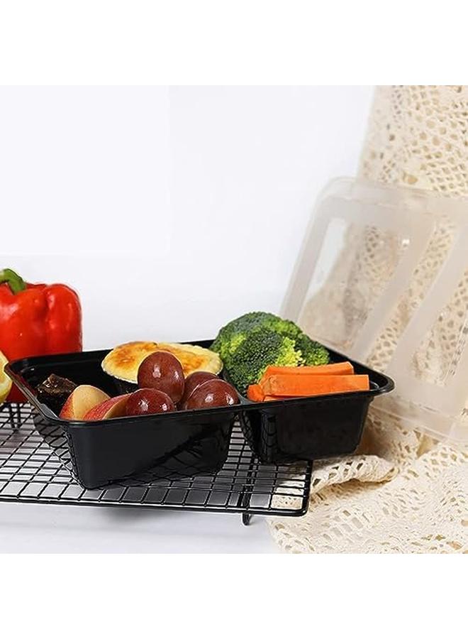 البيادر حاويات إعداد الوجبات 10 عبوات مكونة من مقصورتين مع أغطية، حاويات تخزين الطعام، صندوق بينتو، خالٍ من مادة BPA، قابل للتكديس في غسالة الأطباق في الميكروويف، آمن للاستخدام في الفريزر، 32 أونصة - Image 4