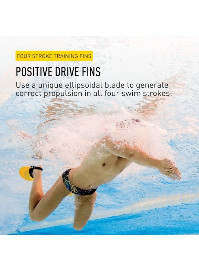 FINIS Positive Drive Swim Fins for All Four Strokes - Ergonomic Fit - Adjustable Heel Strap - Yellow - X-Large - Image 2