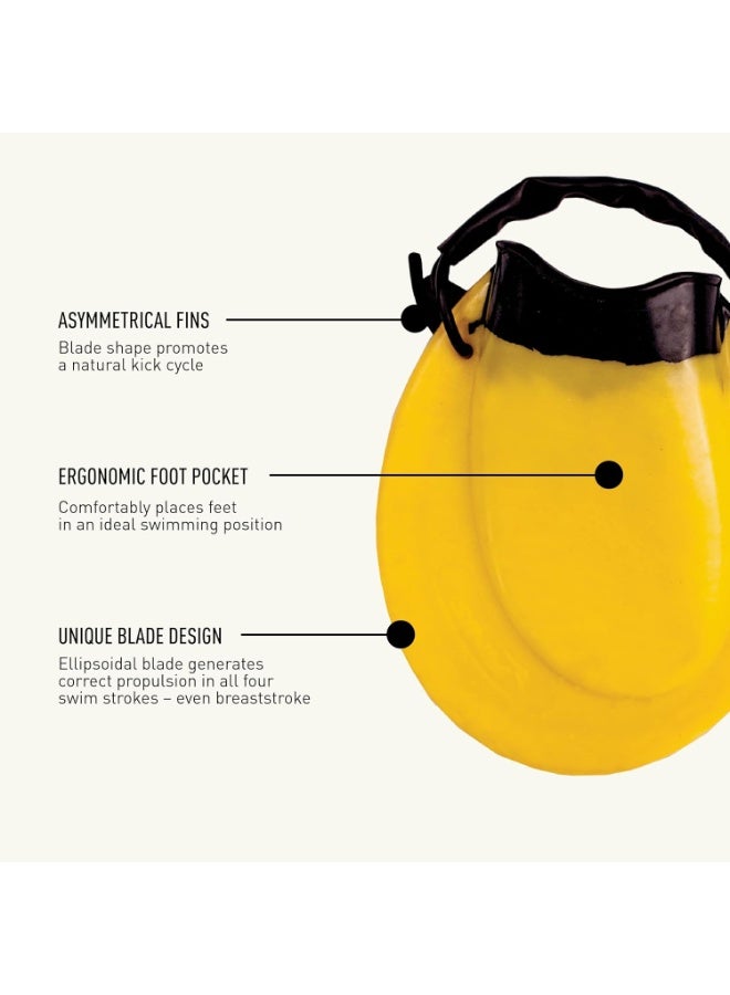 FINIS Positive Drive Swim Fins for All Four Strokes - Ergonomic Fit - Adjustable Heel Strap - Yellow - X-Large - Image 5