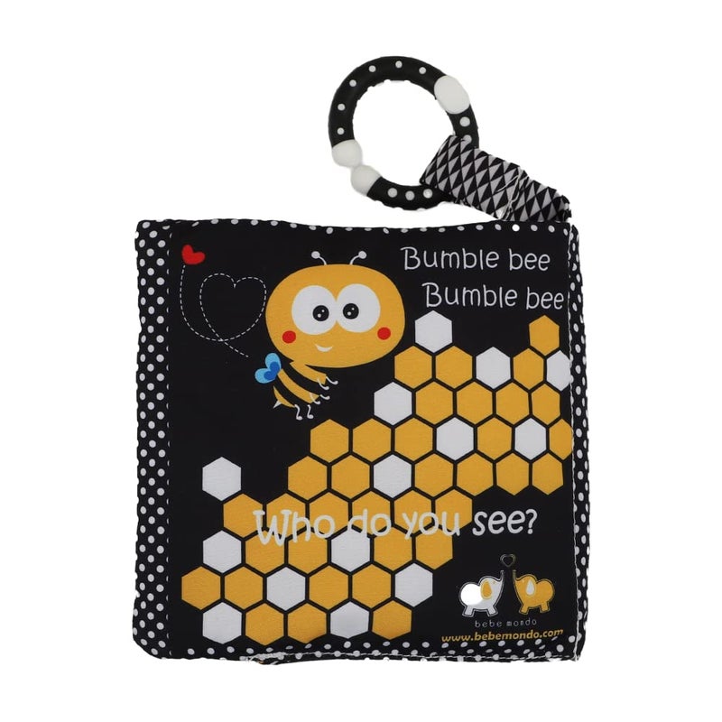 Bebe Mondo Touch and Feel Cloth Crinkle Books for Babies Infant, Baby Books Toys 0-3-6-12 Months, Christmas Shower Baby Gifts, High Contrast Toys,Teething Teethers, Tummy Time Mirror Toys for Boys and Girls-Owl - Image 2