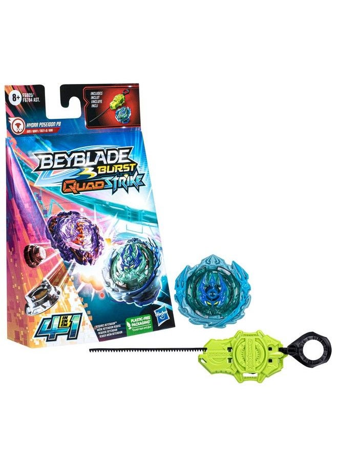 Burst Quadstrike Hydra Poseidon P8 Spinning Top Starter Pack Balance/Defense Type Battling Game With Launcher Kids Toy Set