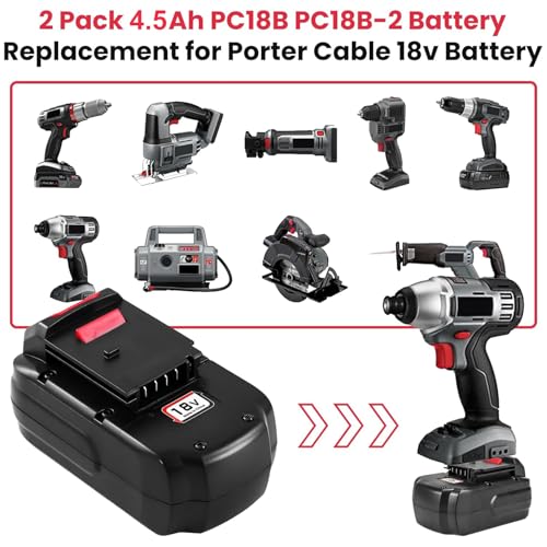 Topbatt 2 Pack 4.5Ah High Capacity PC18B PC18B-2 Replacement for Porter Cable 18v Battery Ni-Mh Batteries Compatible with Porter Cable 18V PCC489N PCMVC PCXMVC Cordless Power Tools - Image 4