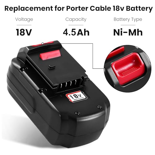 Topbatt 2 Pack 4.5Ah High Capacity PC18B PC18B-2 Replacement for Porter Cable 18v Battery Ni-Mh Batteries Compatible with Porter Cable 18V PCC489N PCMVC PCXMVC Cordless Power Tools - Image 2