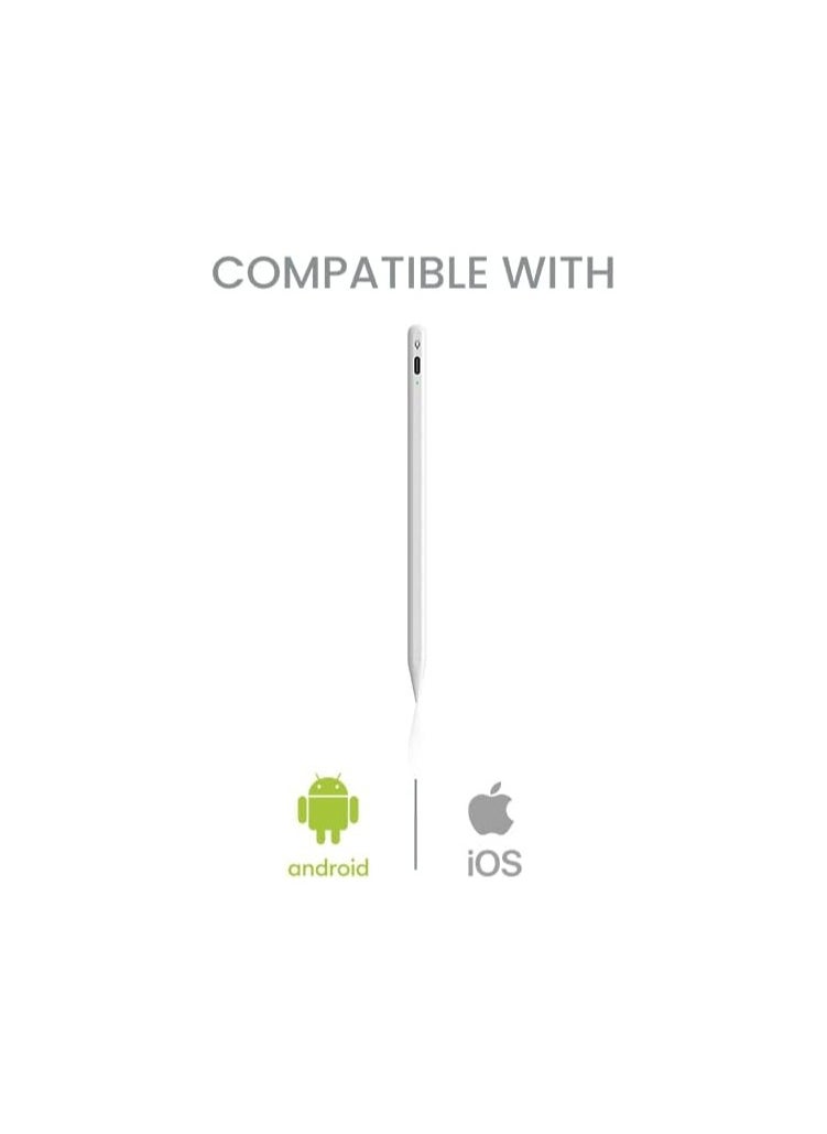 Generic - Dual Active Stylus Pen for iPad, iPhone, and Android Touchscreen Devices – White - Image 1