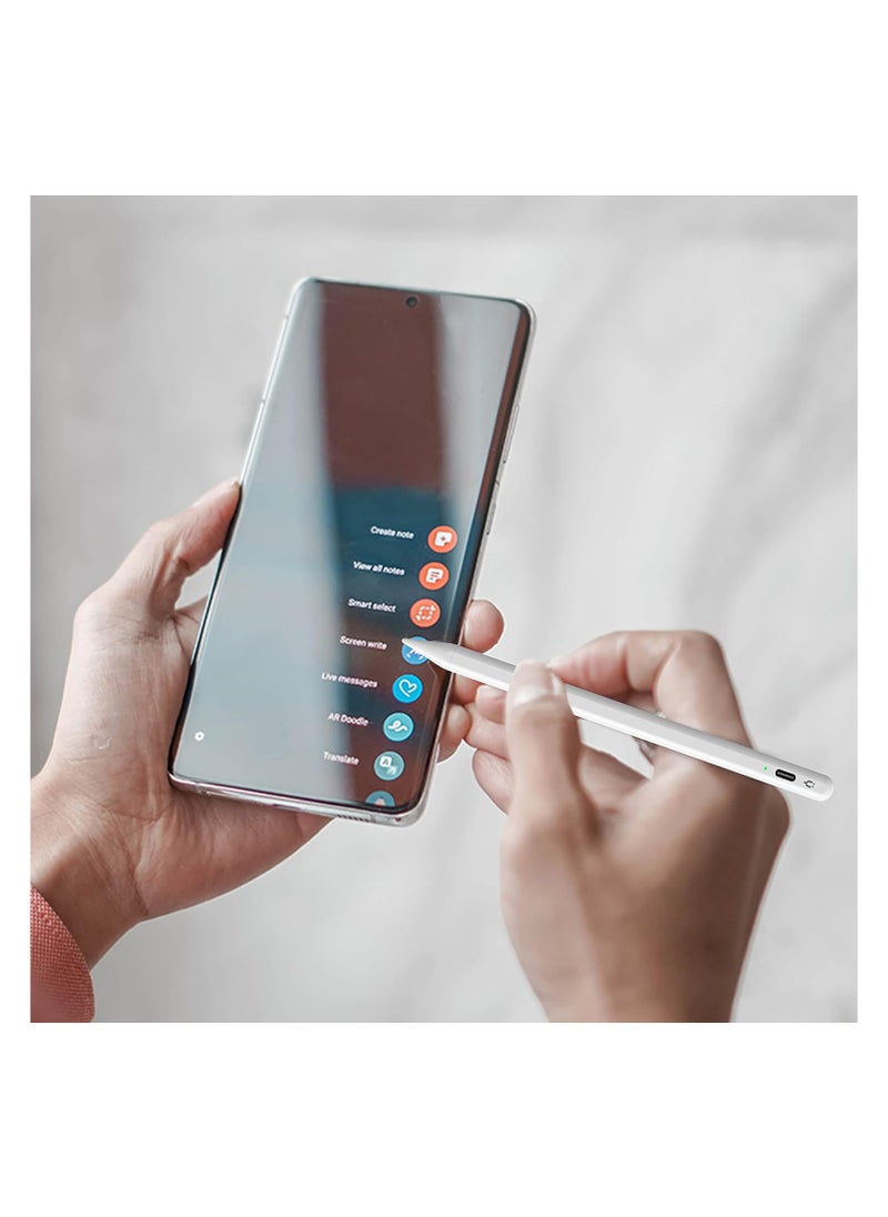 Generic - Dual Active Stylus Pen for iPad, iPhone, and Android Touchscreen Devices – White - Image 1