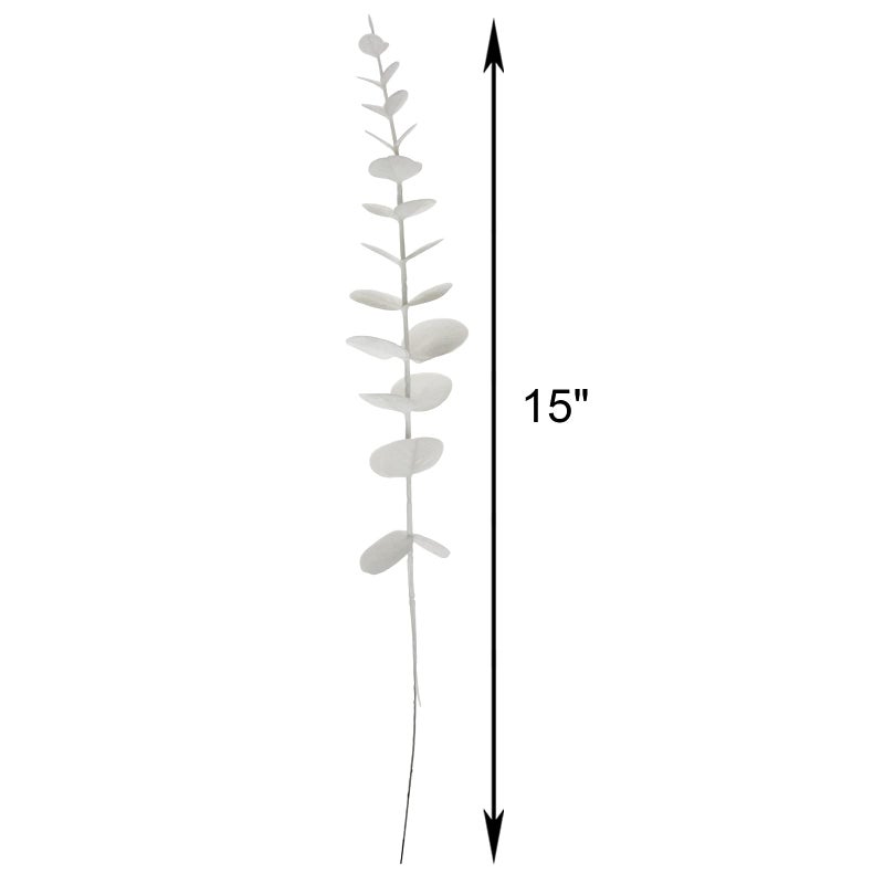 Tinsow 26 Pcs Artificial Eucalyptus Stem Bulk Faux Eucalyptuses Real Touch Leaf Wedding Bouquet Centerpiece Home Decor (White  26) - Image 2