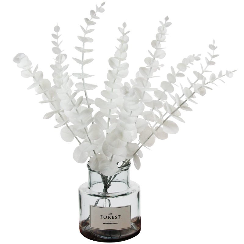 Tinsow 26 Pcs Artificial Eucalyptus Stem Bulk Faux Eucalyptuses Real Touch Leaf Wedding Bouquet Centerpiece Home Decor (White  26) - Image 4