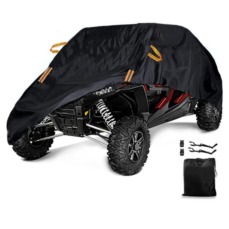 UTV Cover Waterproof Heavy Duty 46 Seater Cover Black Oxford Cloth Protection Covers for Polaris RZR Mahindra CanAm Defender All Weather Side by Side Cover UTV Accessories