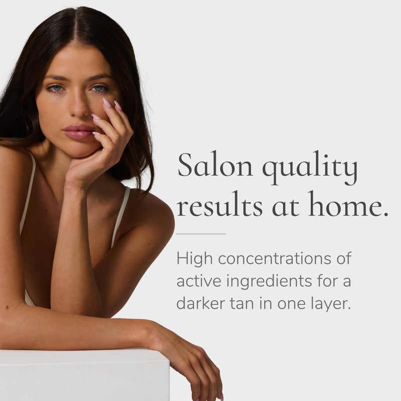 Loving Tan لوشن تان ديلوكس من لوفينغ تان، متوسط - تان ذاتي المظهر الطبيعي، قوة احترافية، تان بدون شمس، 7+ تطبيقات تان ذاتي لكل زجاجة - خالي من القسوة، DHA مستخرج طبيعياً - 5.07 أونصة سائلة - Image 2