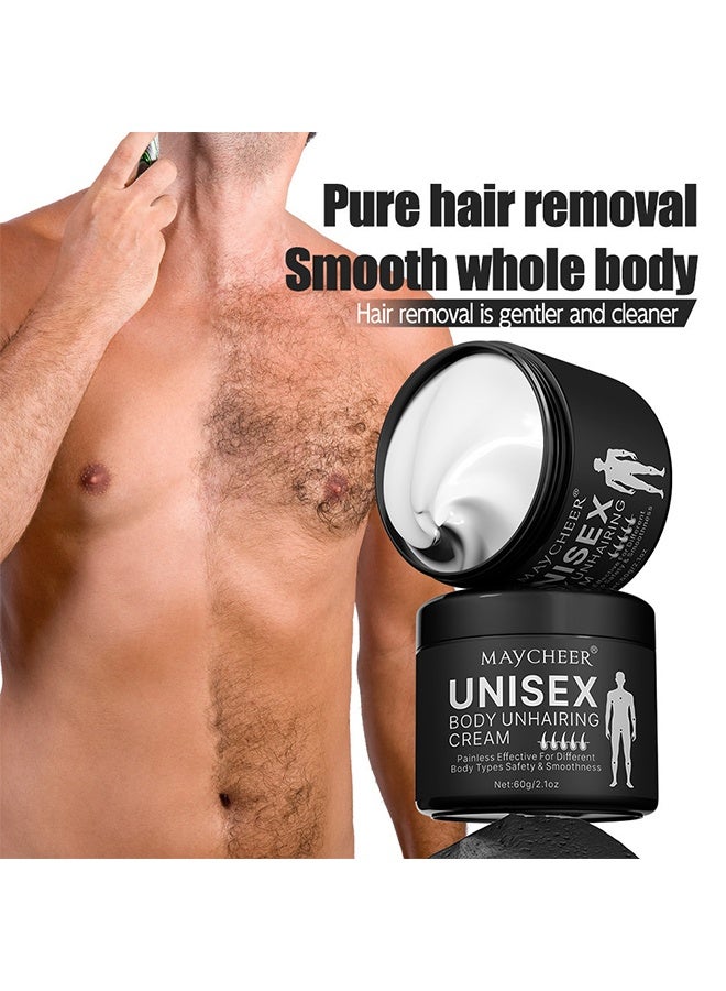 MAYCHEER All Over Body Hair Removal Cream, Gentle Smoothing Arms Legs Underarms No Black Spots 60g - Image 2