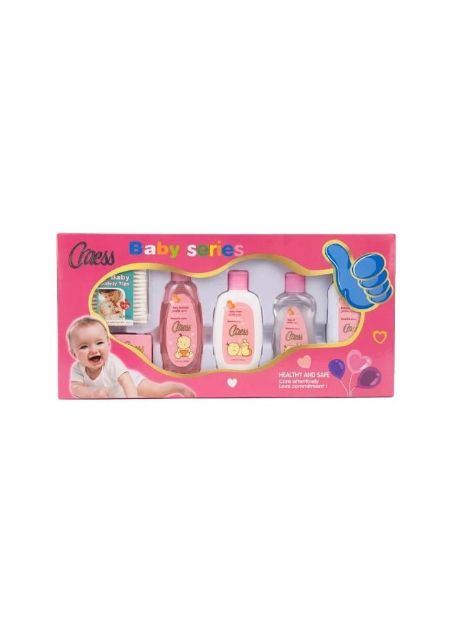 Caess Baby Series Care Set - 6 Pieces: Cotton Baby Buds (100ct), Baby Soap (80g), Baby Shampoo (100ml), Baby Lotion (100ml), Baby Oil (100ml), Baby Powder (100g)