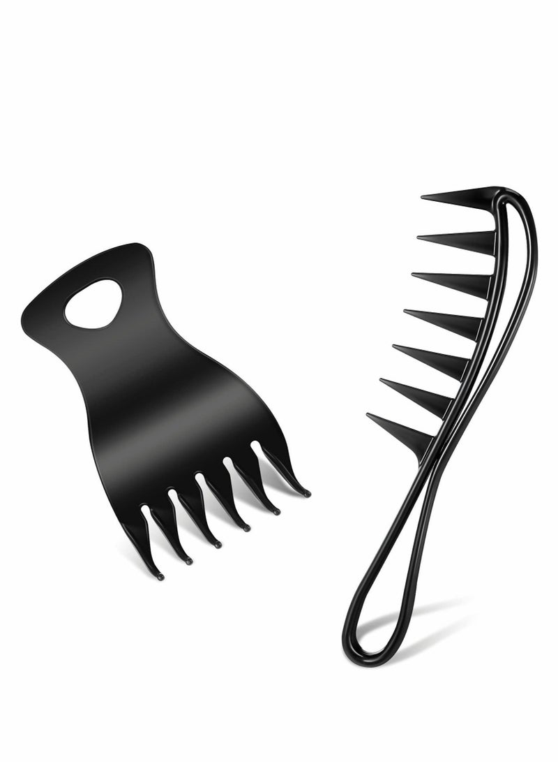 كابتن تيك Men Styling Comb Set, Wide Teeth Fork Comb, Texture Comb, Fork Hair Comb Detangling Comb Afro Hair Combs Hair Coloring Combs Hairdresser Hair Comb for Women Men Wavy Long Curly Hair Care - Image 1