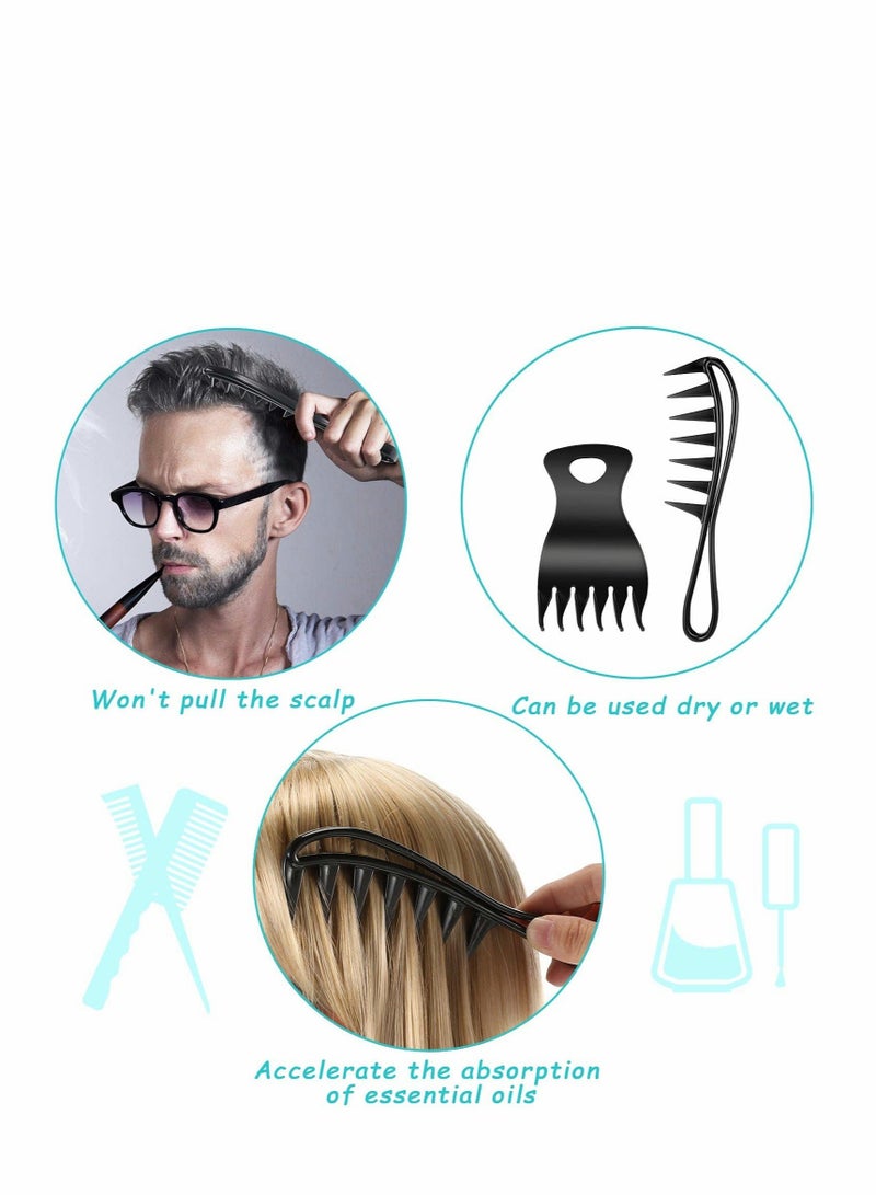 كابتن تيك Men Styling Comb Set, Wide Teeth Fork Comb, Texture Comb, Fork Hair Comb Detangling Comb Afro Hair Combs Hair Coloring Combs Hairdresser Hair Comb for Women Men Wavy Long Curly Hair Care - Image 3