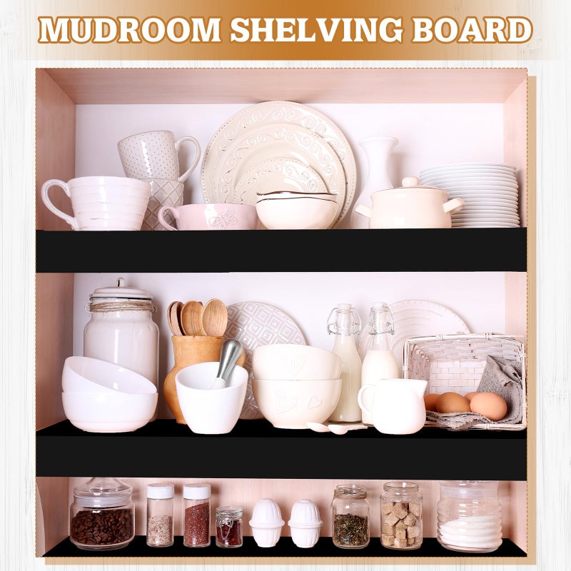 Hoolerry 5 Pcs Wire Shelf Covers Foamed PVC Wire Rack Covers for Removable Closet (Not Wood) Pantry Shelves for Cabinet Bathroom Kitchen Shelving Decoration(Black,36x16inch) - Image 5