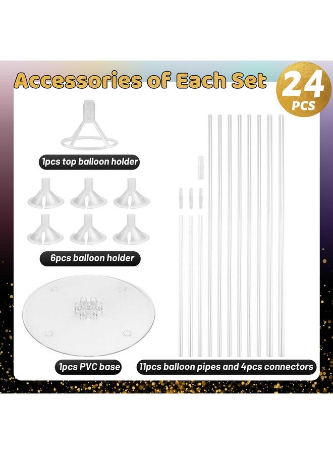 JOYYPOP 24 Sets Balloon Stand Kit, Balloon Sticks With Base Birthday Graduation Party Decorations Wedding - Image 3