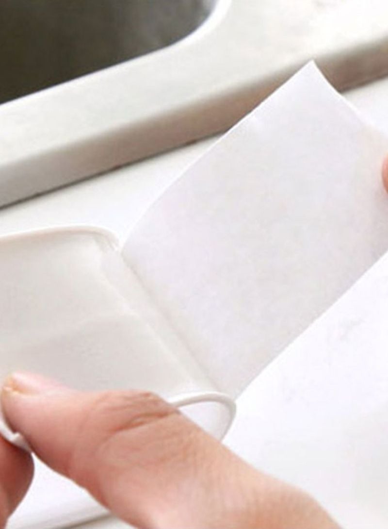 3.2mx3.8cm Mildew Resistant Kitchen Sealing Strip Waterproof Bath Wall Sticker White - Image 3