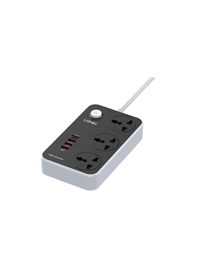 LDNIO SC3412 PD Fast Charge 20W Power Supply Cord and Charger with 3 Power Ports and 3 USB 3.0 Ports Fast Charge  - Image 2