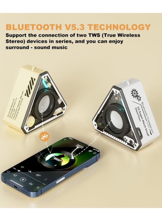 Mini Portable Wireless Bluetooth Speaker with Lights and Lanyard, TWS Dual Pairing for Music, Perfect for Outdoor and Home Use, for Women/Girls and Boys - Image 4