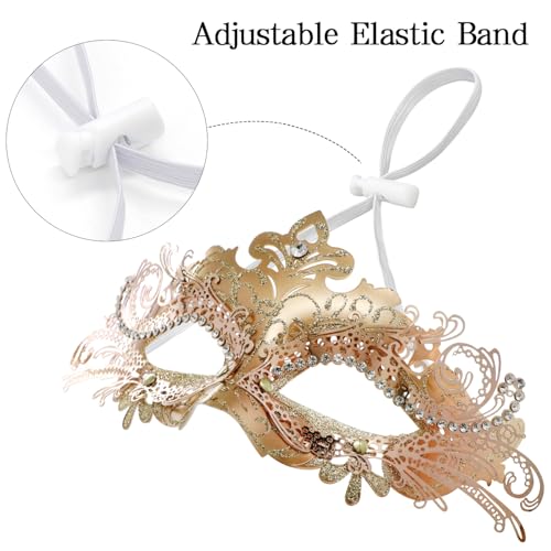 Coddsmz Couple Masquerade Metal Mask Roman Greek Man Mask Venetian Halloween Costume Ball Mask Mardi Gras Mask Cosplay Party Mask - Image 3