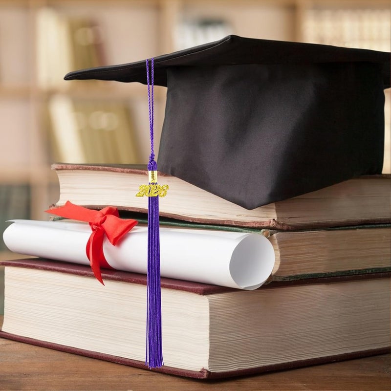 QEYMN شرابة تخرج 2026، شرابة تخرج أرجوانية، شرابات قبعة التخرج، شرابات 2026 مع قلادة ذهبية لعام 2026 لإكسسوارات وزينة قبعة التخرج لحفلات قبعة الخريجين - Image 2