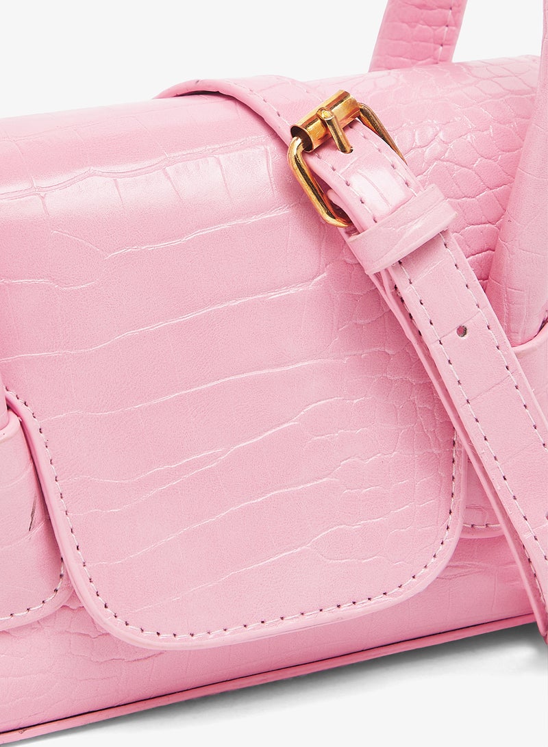 ELLA Croc Effect Mini Satchel Bag - Image 3