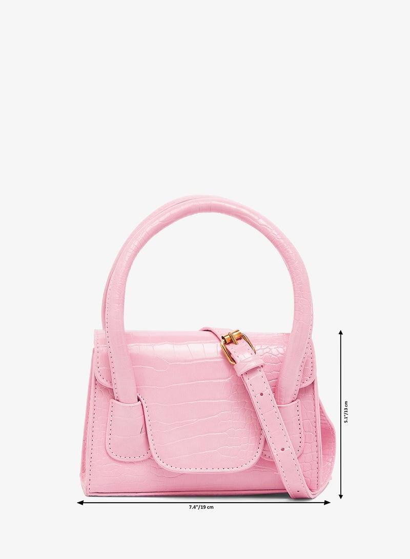 ELLA Croc Effect Mini Satchel Bag - Image 5