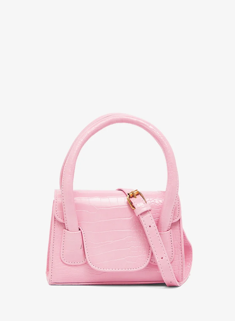 ELLA Croc Effect Mini Satchel Bag