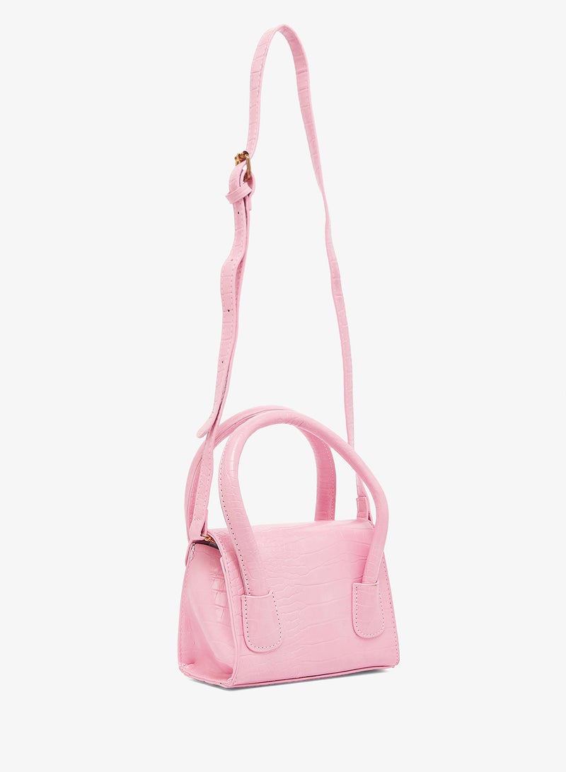 ELLA Croc Effect Mini Satchel Bag - Image 2
