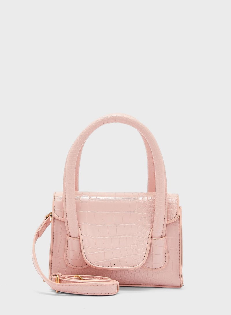 ELLA Croc Effect Mini Satchel Bag  - Image 1