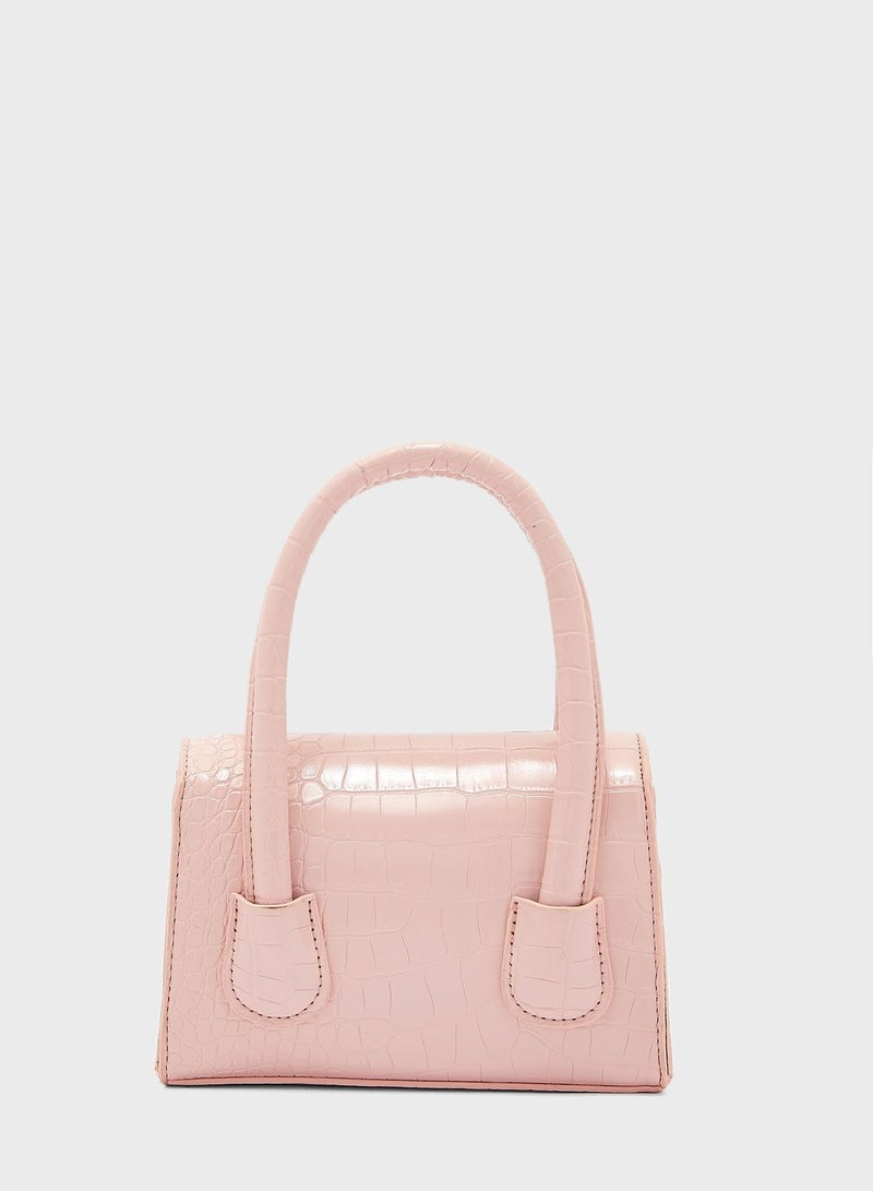 ELLA Croc Effect Mini Satchel Bag  - Image 2