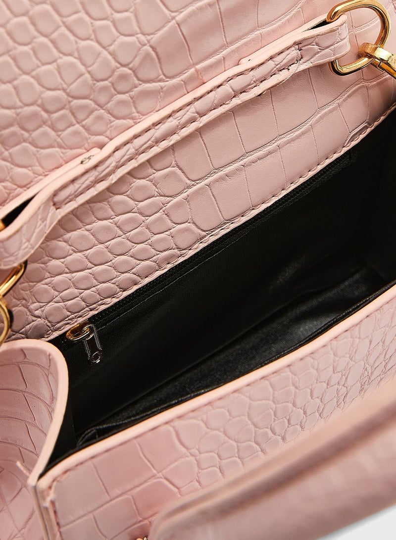 ELLA Croc Effect Mini Satchel Bag  - Image 5