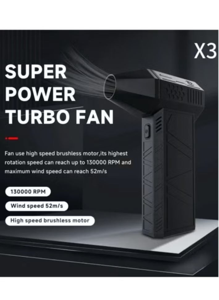 Mini Super Power Turbo Jet Fan Handheld Blower – 130,000 RPM Brushless Motor, 52m/s Wind Speed, 3000mAh Battery, Portable Pocket-Sized Air Blower for Dust Removal, Cooling, BBQ, Camping & More - pzsku/Z6D884DA2041F82FB8AE2Z/45/1741586461/30104d88-43d2-4a31-8036-6a8cef13e307