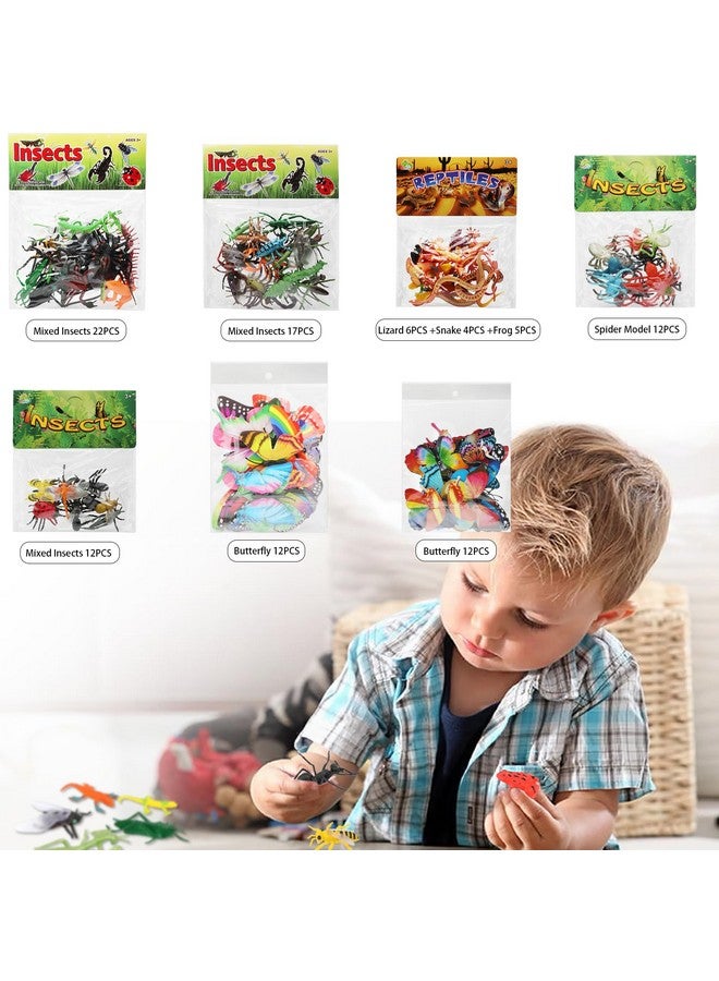 Coopay 102 Pieces Plastic Insect Assorted Fake Insect Mini Realistic Bugs Toys Includes Multicolored Lifelike Butterfly For Education, Insect Themed Party, Halloween And Birthday Gifts - Image 3