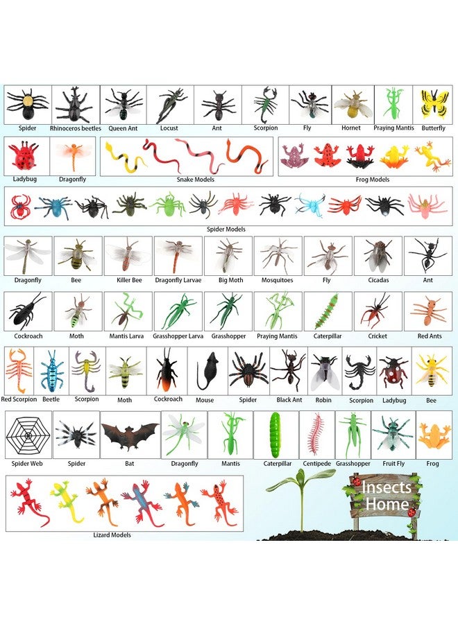 Coopay 102 Pieces Plastic Insect Assorted Fake Insect Mini Realistic Bugs Toys Includes Multicolored Lifelike Butterfly For Education, Insect Themed Party, Halloween And Birthday Gifts - Image 2