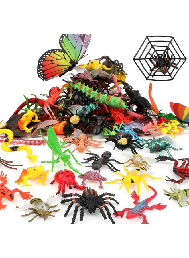 Coopay 102 Pieces Plastic Insect Assorted Fake Insect Mini Realistic Bugs Toys Includes Multicolored Lifelike Butterfly For Education, Insect Themed Party, Halloween And Birthday Gifts - Image 1