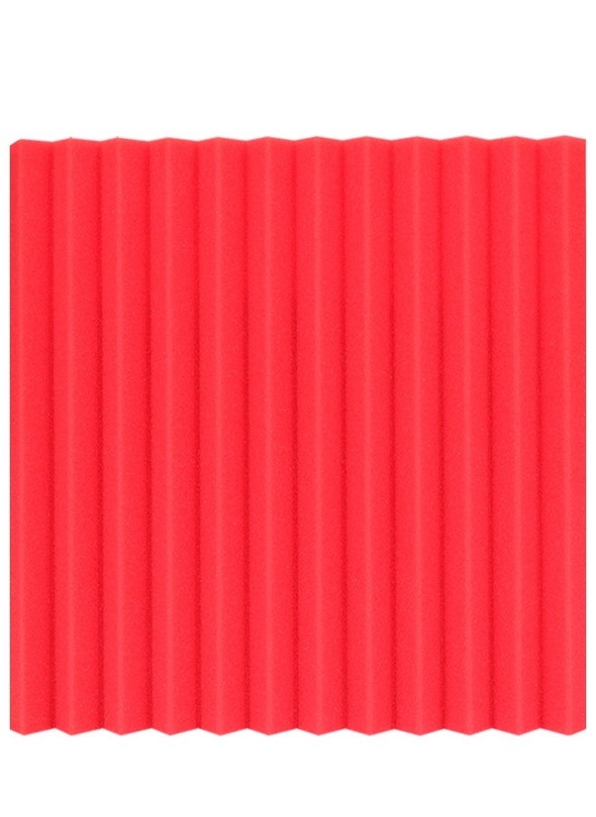 Generic 12-Piece Recording Studio Soundproof Wedge Foam Red/Black  - Image 5