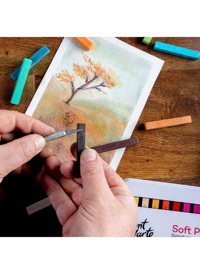 Soft Pastels In Tin Box Signature 48Pc 48 Assorted Colors Vibrant Pastel Sticks Great Blending Comes In Storage Case Ideal For Art Craft Coloring And Sketching