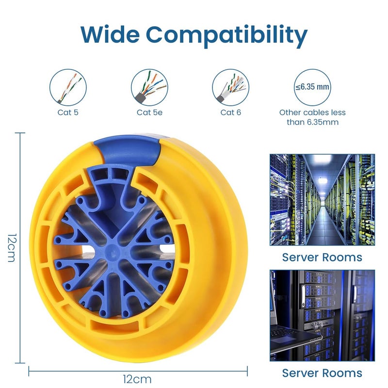 Serplex أداة تنظيم الكابلات ® لأي كابلات بقطر يصل إلى 1/4 بوصة، أداة توصيل الشبكات العالمية، أداة تنظيم الكابلات، منظم كابل الإيثرنت، أداة إدارة كابلات الشبكة - Image 2