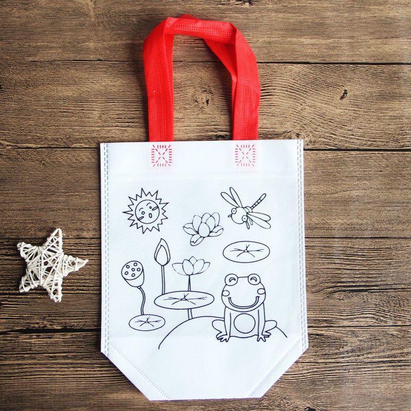 Non-Woven Graffiti Bag Diy Garbage Classification Bag Kidsren'S Hand-Painted Production Coloring Painting Handbag Material - Image 1
