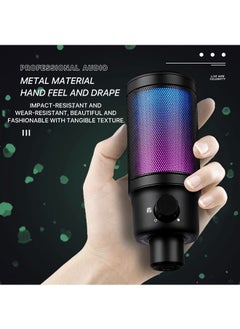FlashHawk Gaming USB Microphone for PC PS5,Condenser Mic with Quick Mute,RGB Indicator,Tripod Stand,Pop Filter,Shock Mount,Monitor Headphone  - Image 5
