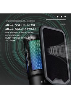 FlashHawk Gaming USB Microphone for PC PS5,Condenser Mic with Quick Mute,RGB Indicator,Tripod Stand,Pop Filter,Shock Mount,Monitor Headphone  - Image 3